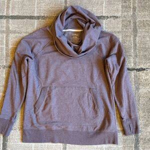 L.L.Bean Soft Cozy Funnel Neck Pullover Hoodie in Heather Purple Size XL layer